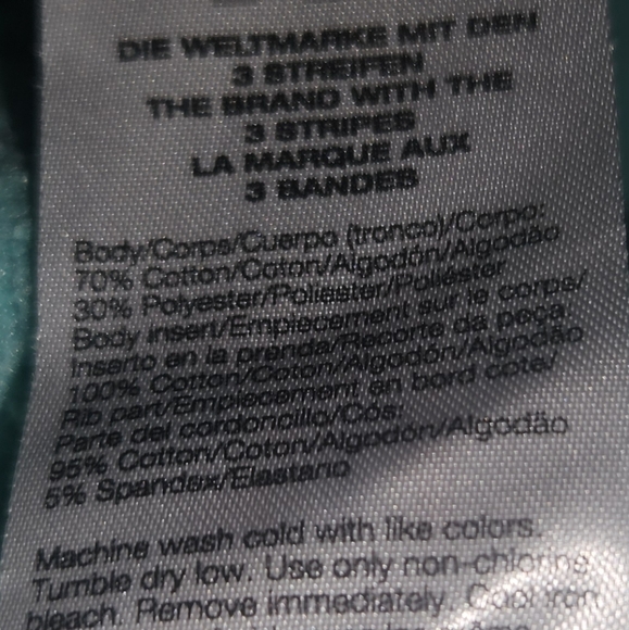 ADIDAS Hoodie Green 3 Stripes Hooded Pullover Sweatshirt Women's sz M - Picture 7 of 10